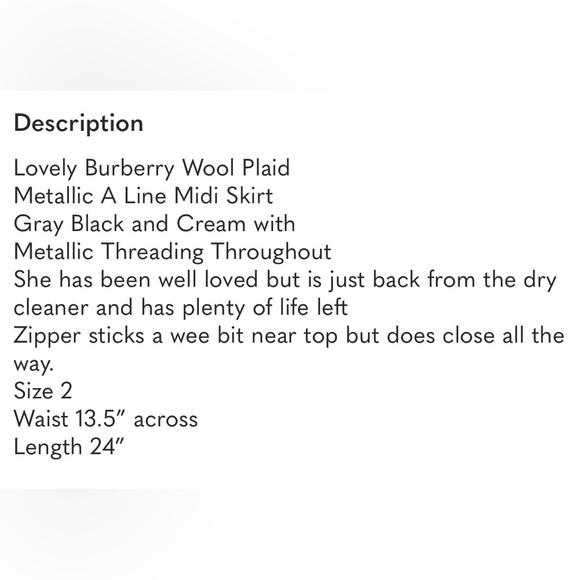 Burberry Gray Plaid Midi Skirt - Picture 16 of 16
